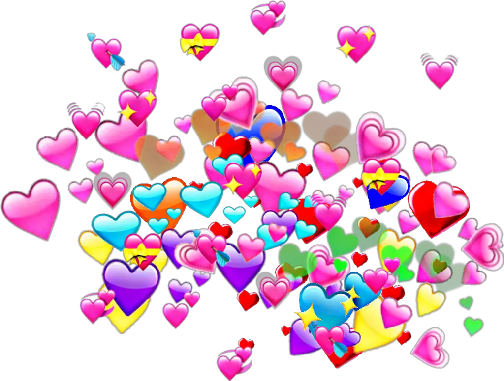  hearts heart coração tumblr corações Heart Emoji Meme Png