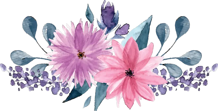  Pink Purple Flower Free Floral Watercolor Elements