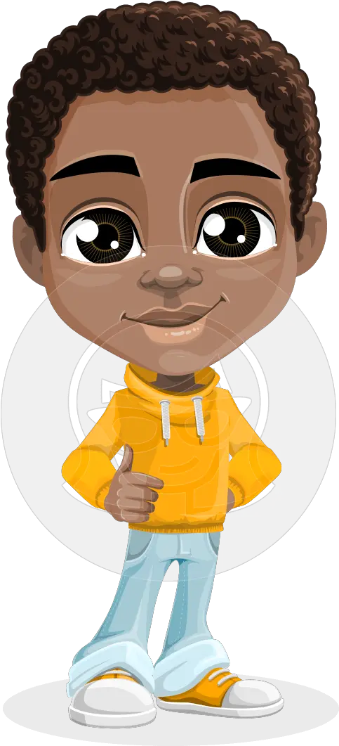  Vector Child Cartoon Character African American Male Cartoon Characters