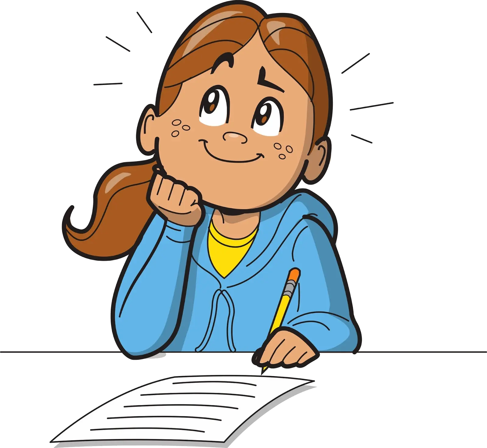  Girl Thinking Clipart