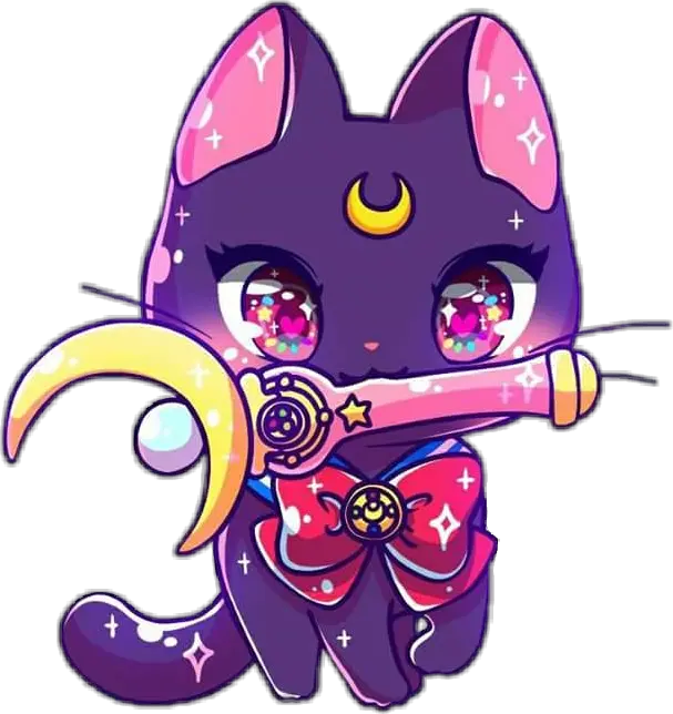 jenniillustrations sailormoon luna cat gato kawaii Luna Chibi Sailor Moon