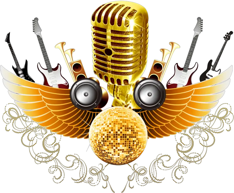  Transparent Gold Microphone Png Vector Music Logo Png