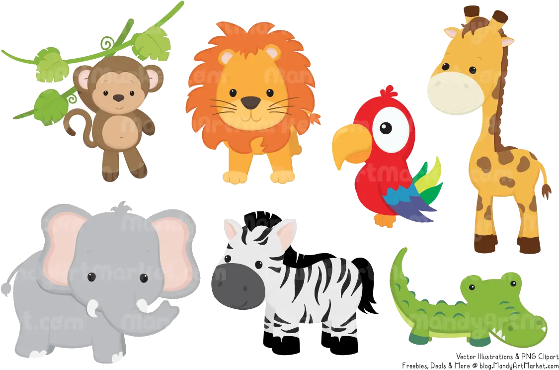  Animal Safari Clipart Transparent Png Cute Jungle Animals Clipart