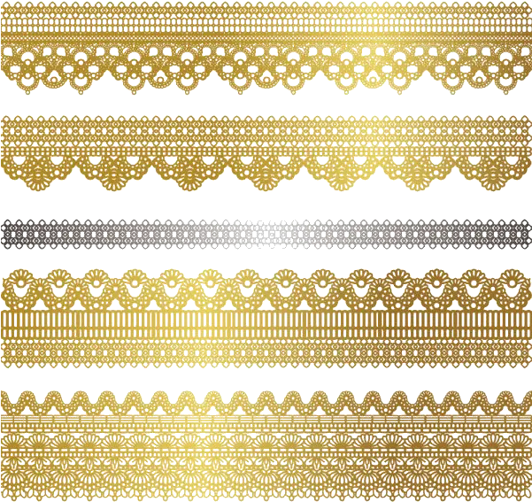  Tubes Deco Dentelle Wedding Lace Vector Png Gold Gold Lace Pattern