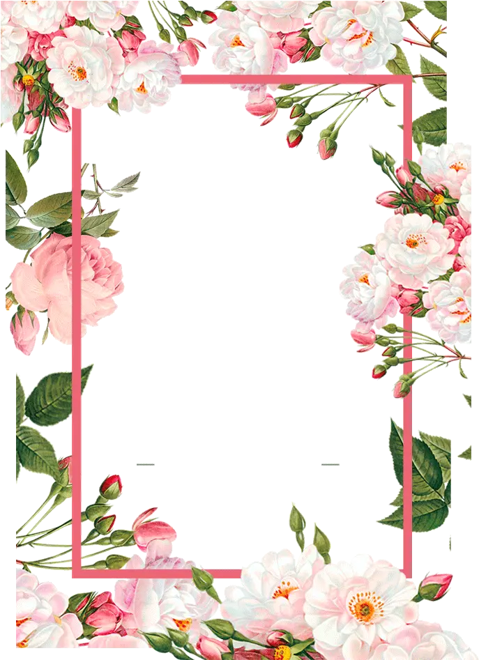  Pink Flower Borders Png Download Floral Frames Vector Png