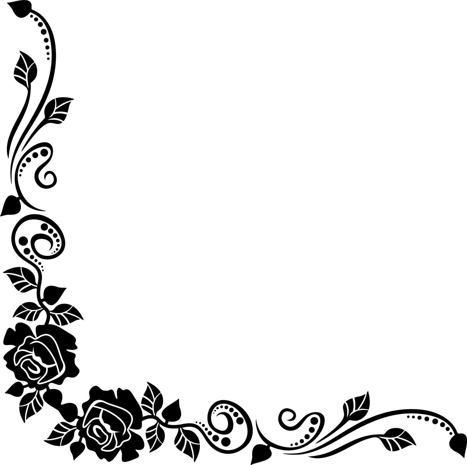  Black Floral Corner Design