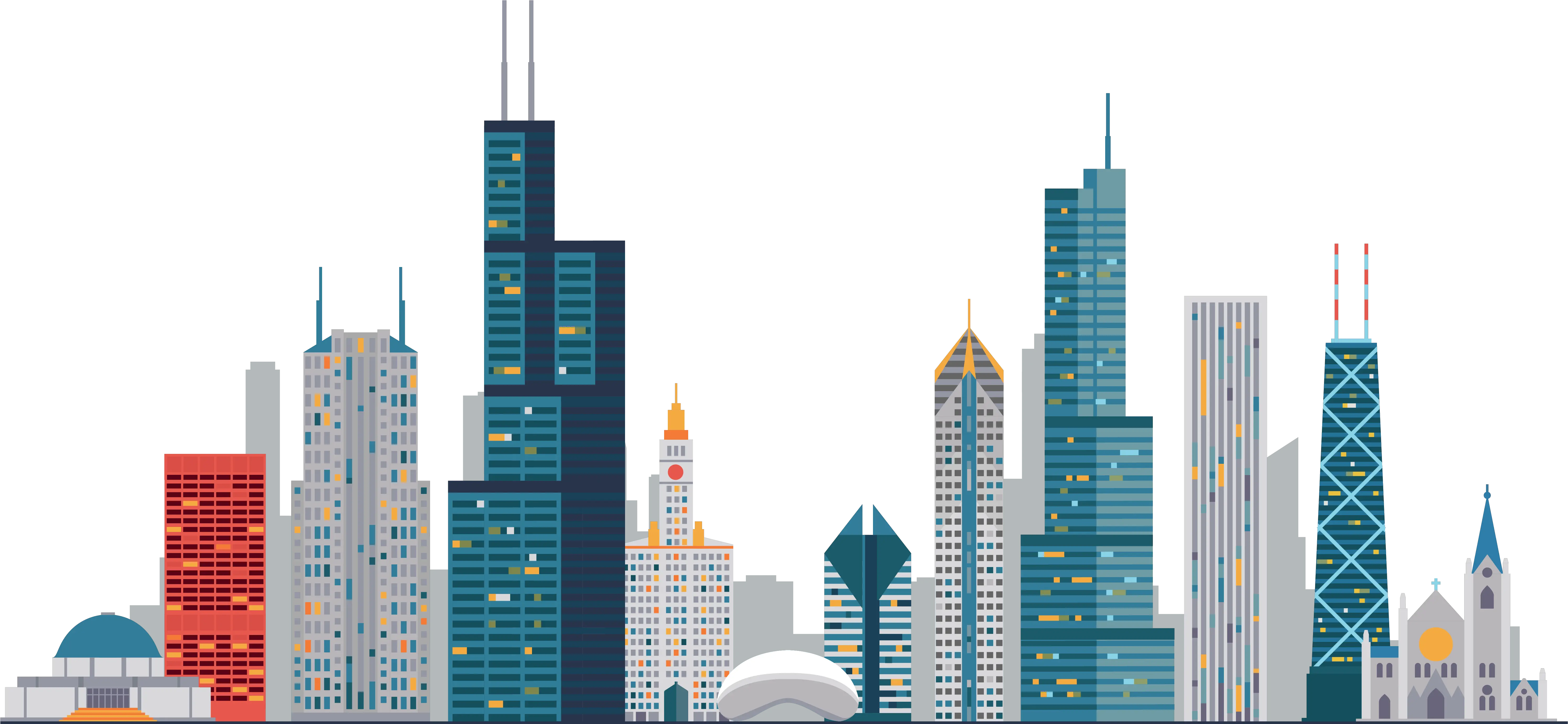  Transparent City Buildings Clipart City Building Vector Png