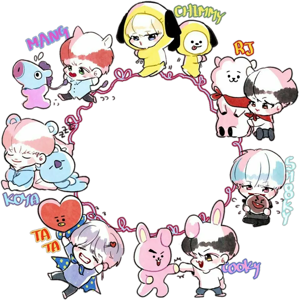  bt21bts tata koya cooky mang van shooky jin Bts Kartun