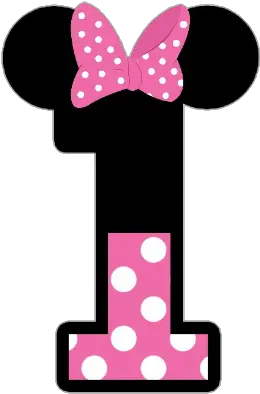  numbers number number1 numeros numero numero1 Numero 1 Minnie Mouse Png