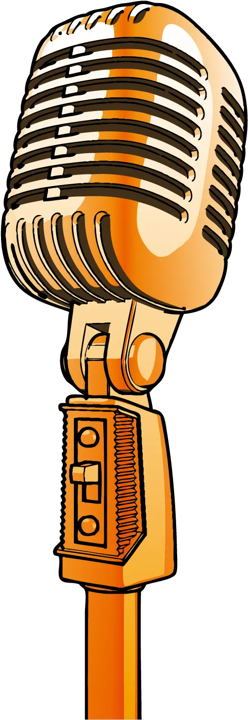  Transparent Mic Vector Png Gold Microphone Clipart