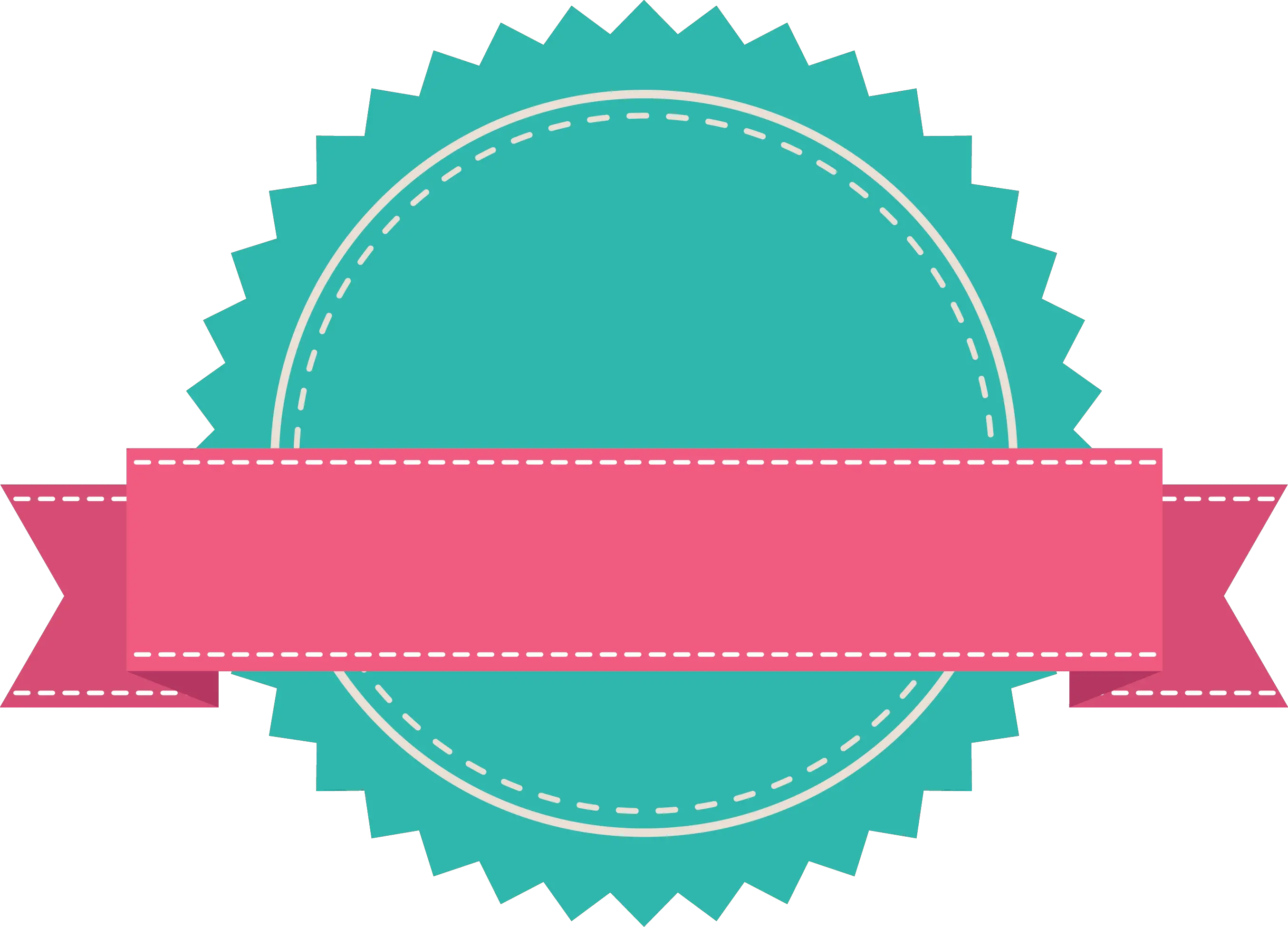  Green Badge With Pink Ribbon Banner With Fold Wedge Pink Ribbon Vector Png