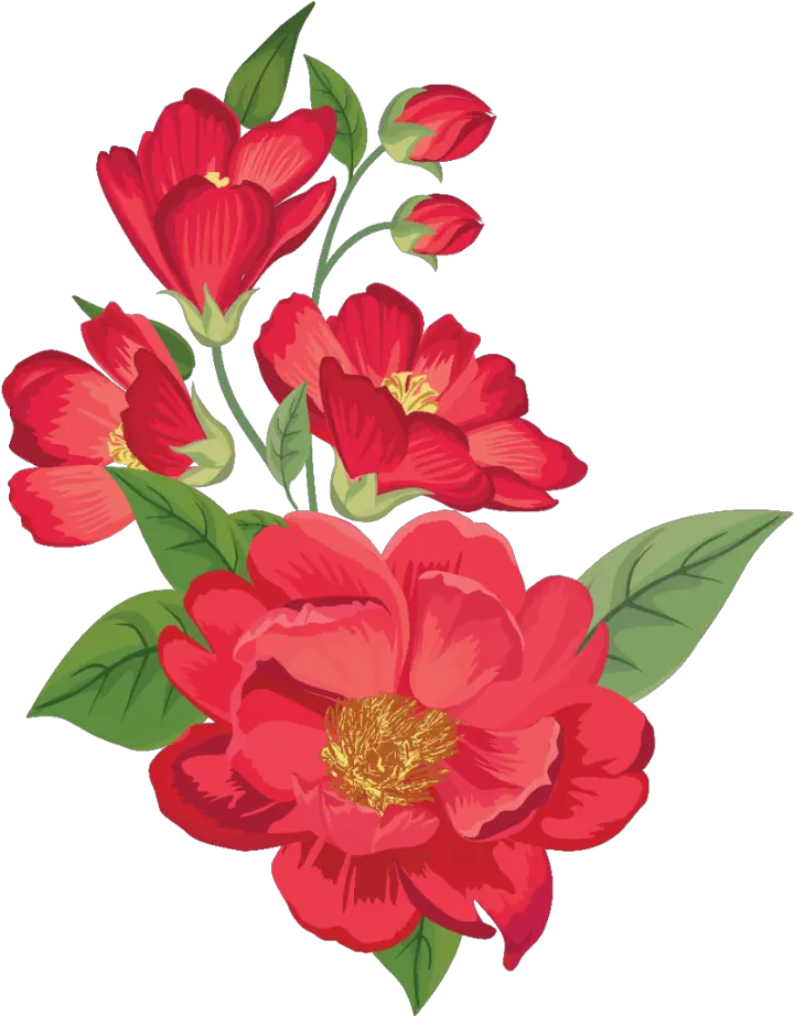  red bloom frame flower border flowers white Watercolor Red Flowers Png