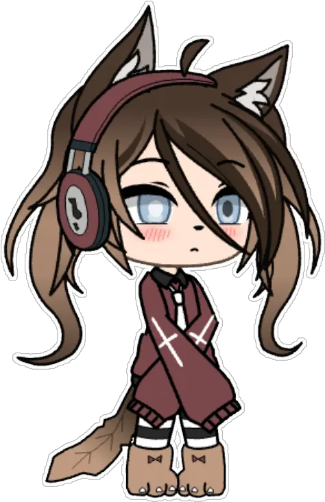  gachalife gacha edit cute girl dog black red Gacha Life Cute Girl