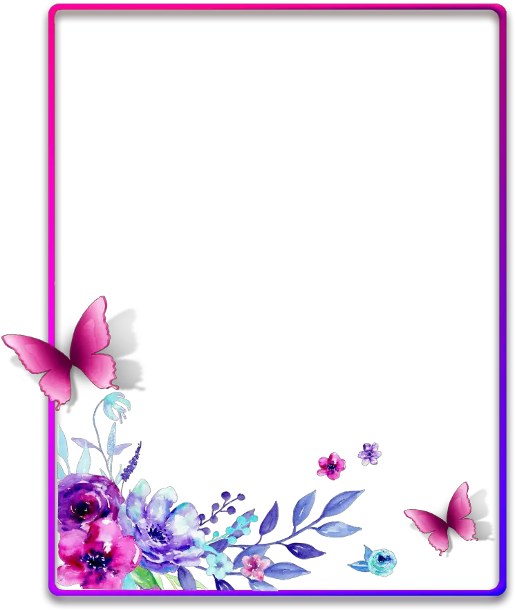  ftestickers frame borders watercolor flowers pimk Flower Borders And Frames