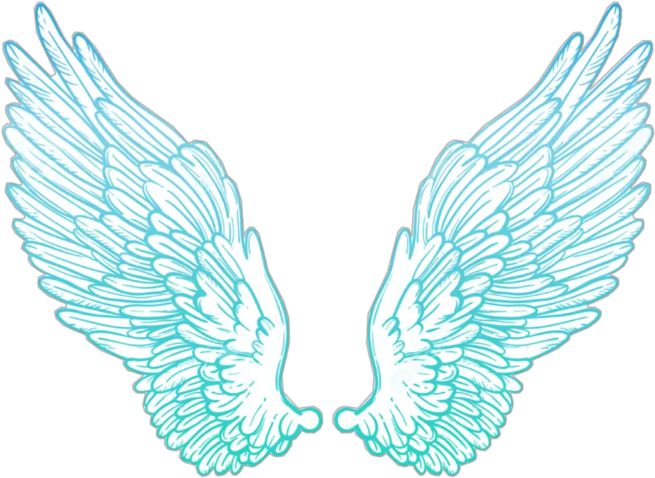  green blue neon glowing wings swirl spiral green Pink And Blue Angel Wings
