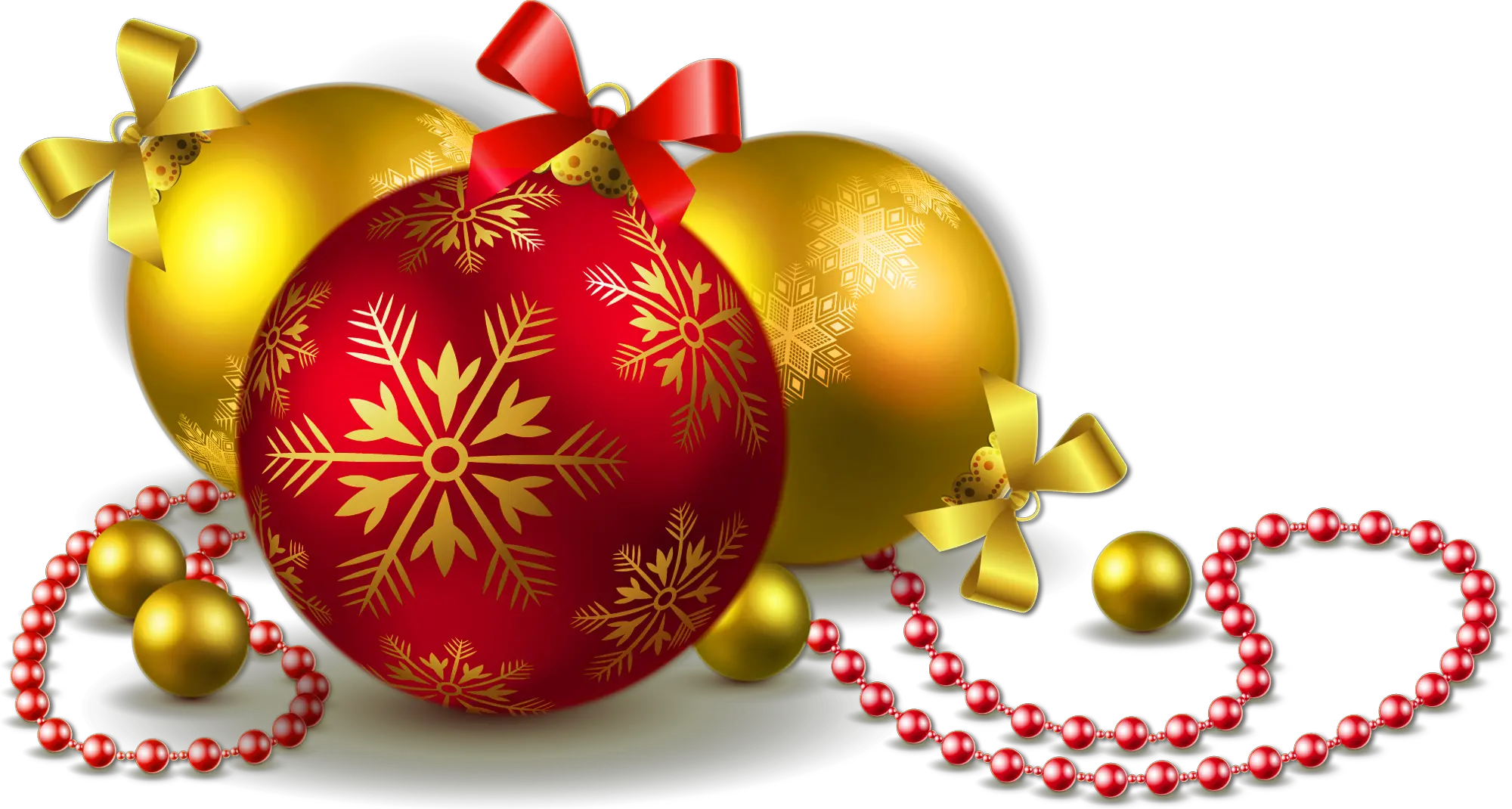  Red Gold Christmas Decorations Png