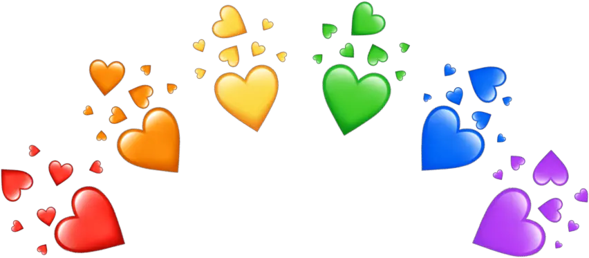  Transparent Rainbow Heart Png Aesthetic Heart Crown Transparent