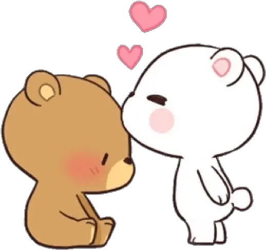  kiss bears cute osos love mochi soft kawaii Cute Cartoon Animal Couples