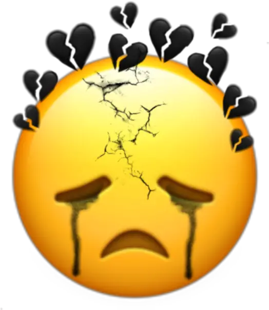  sad broken crying heartbroken sadgirl sadboy Black Broken Hearts Png