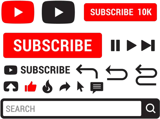  Youtube Icon Vector Video Element Social Media For Youtube Search Logo Png
