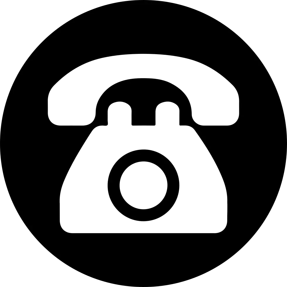  Side Point Telephone Phone Icon Round Png