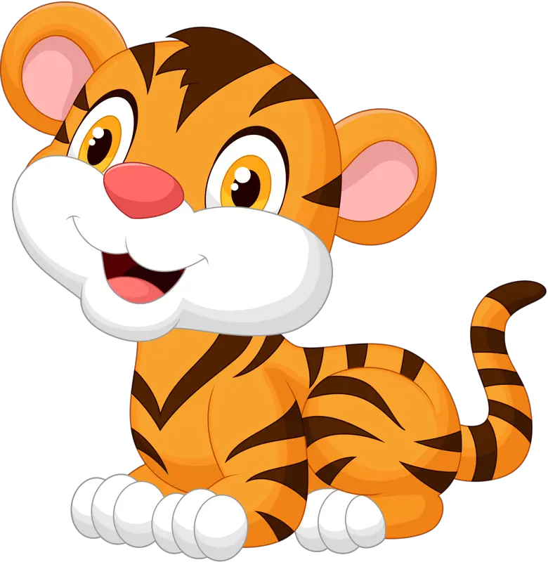  Transparent Cartoon Animal Png Cute Tiger Cartoon Drawing