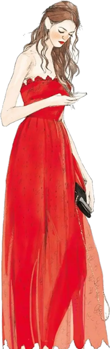  Sketchbook Fashion Look Illustration Phone Model Clipart Illustration