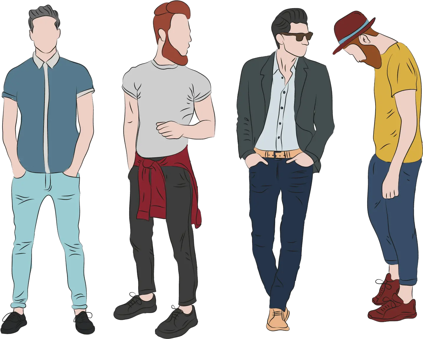  Fashion Men Illustration Design Clothing Formal Clipart Men Clothes Vector Png