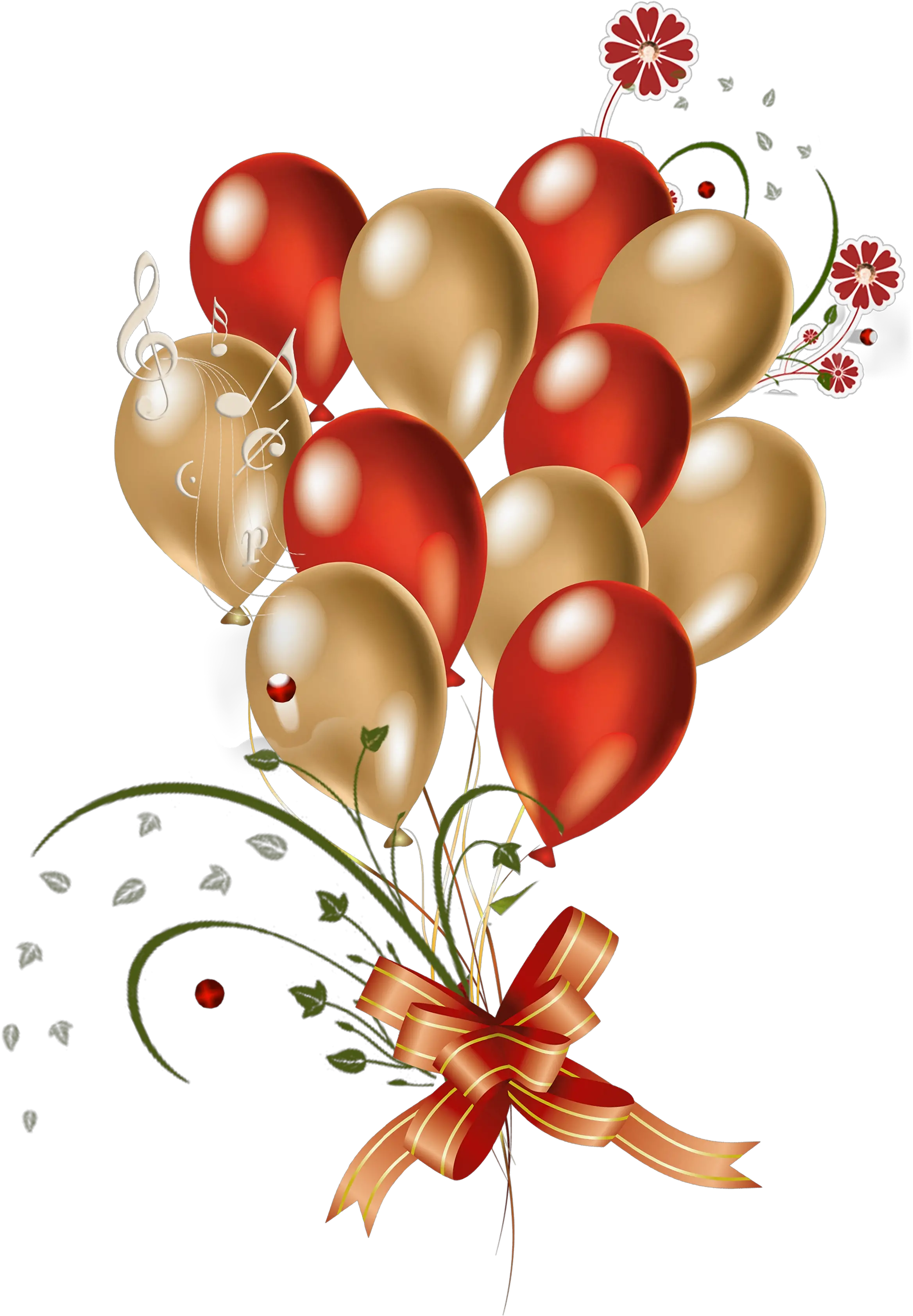  Fall Balloons Clip Art Happy Birthday Red And Gold Balloons