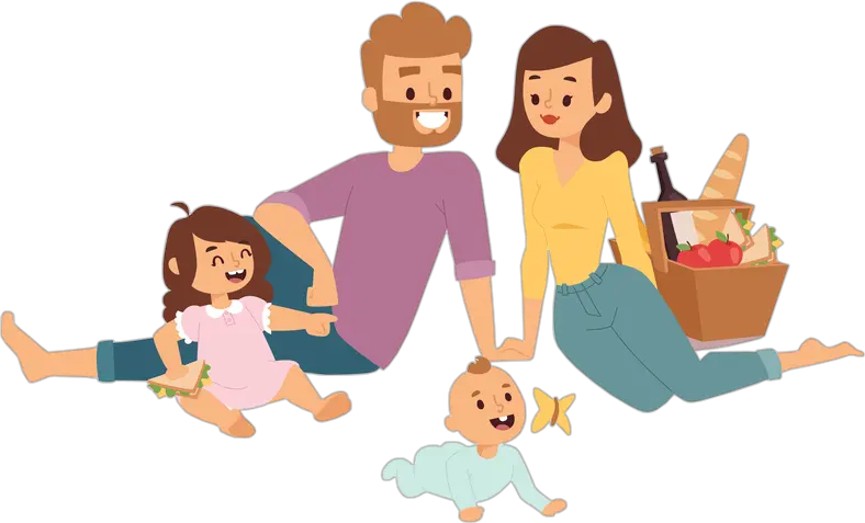  Transparent Free Picnic Clipart Family Picnic Cartoon Png