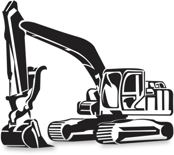  Excavator Backhoe Earthworks Machine Clip Art Excavator Clipart Black And White