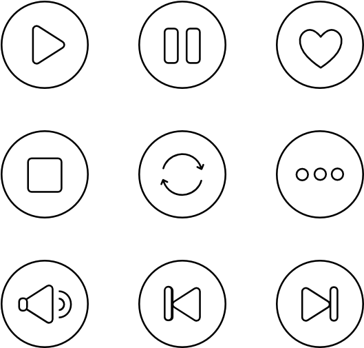  Music Player Buttons