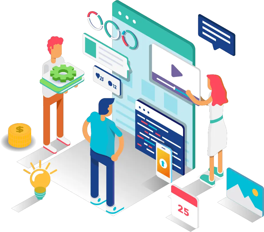  Isometric Seo Digital Marketing Vector Png