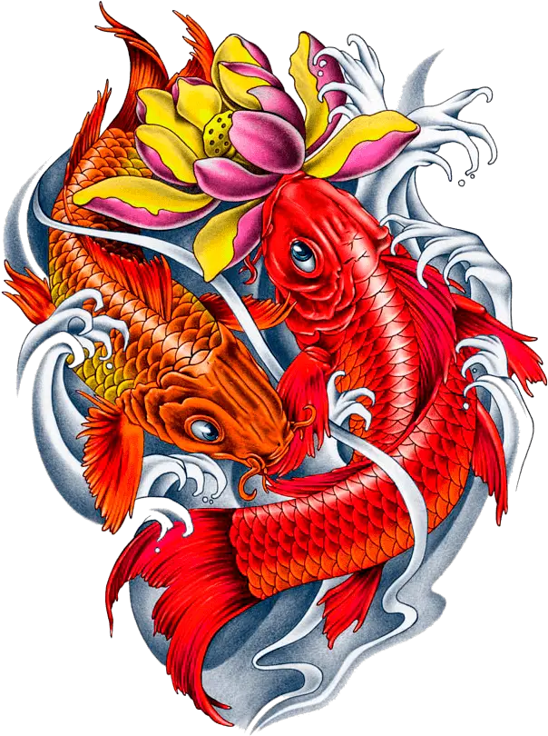  Twin Koi Fish Tattoo