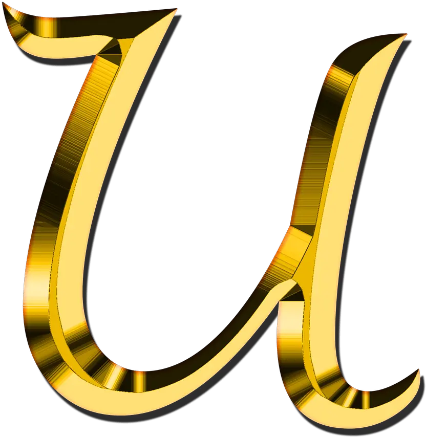  U Letter Transparent Transparent Gold Letter U