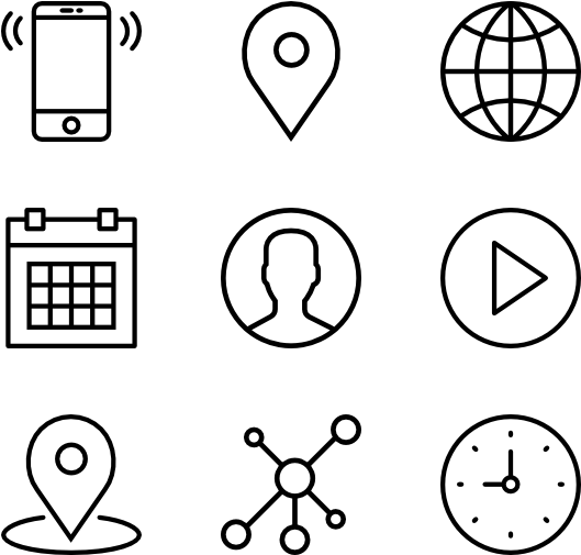  Essential Set Email Phone Address Icons