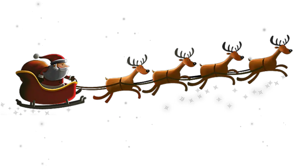  ftestickers santaclaus sleigh reindeer Santa And Reindeer Png