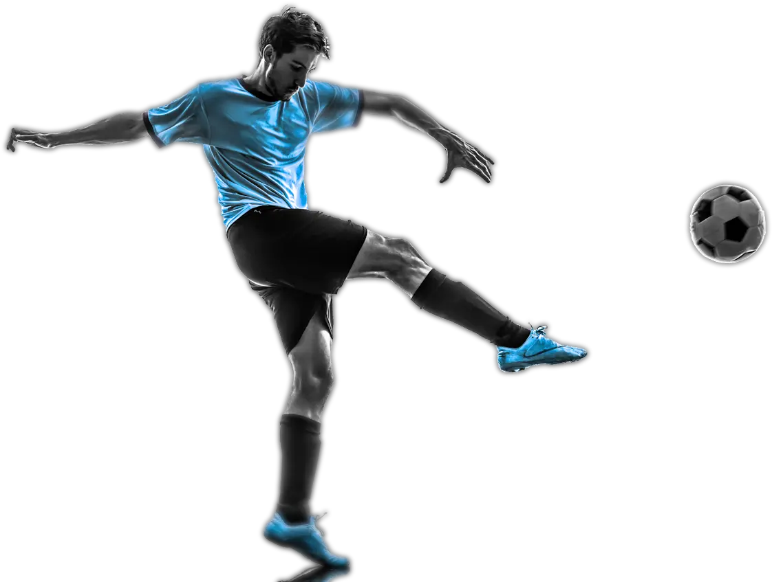  Football Player Png Soccer Player Kicking A Ball Png