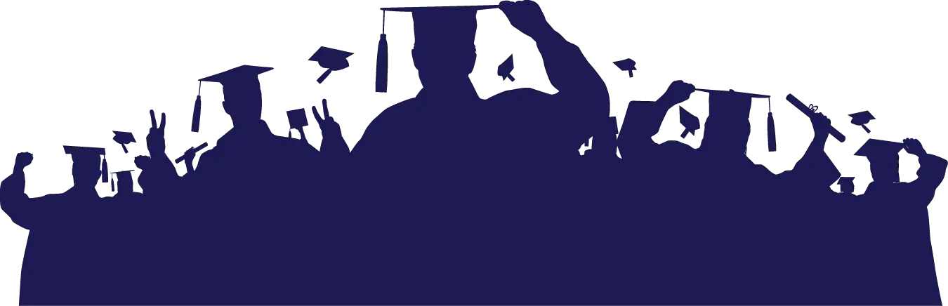  Blue Silhouette Graduation