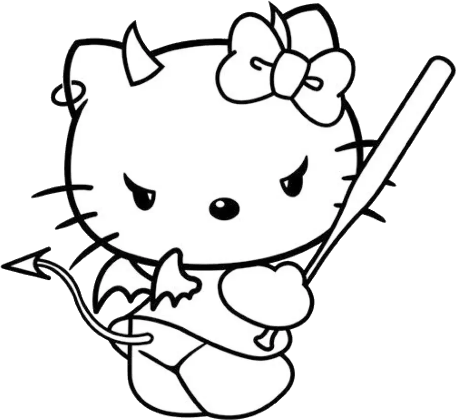  Hellokitty Sanrio Cute Devil Devilhorns Cute Sticker Hello Kitty Devil Png