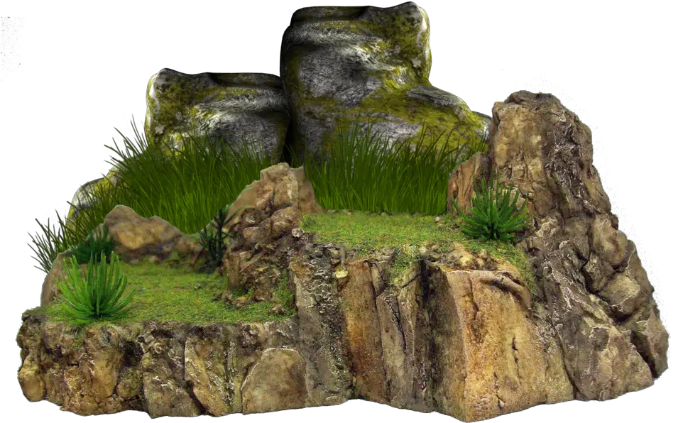  Download Rock Transparent Grass Rock Png