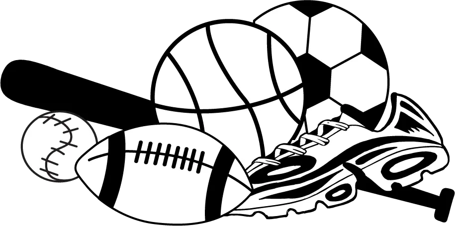  Sports Balls Clip Art Black And White Transparent Png Sports Balls Black And White
