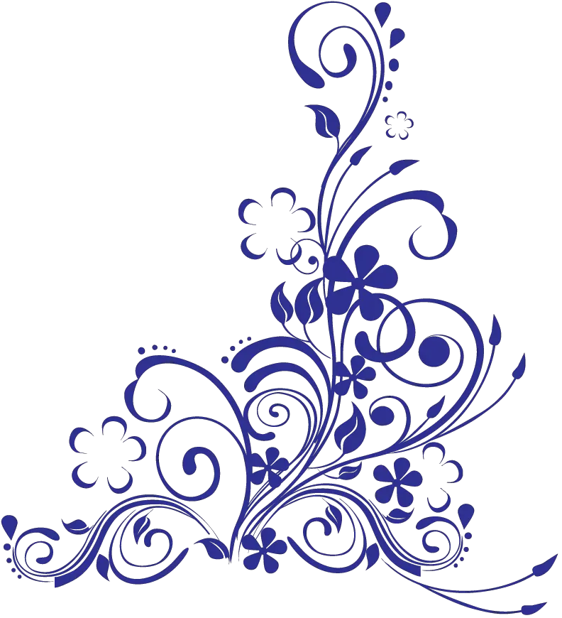  Blue Swirl W Flowers Royal Blue Floral Design