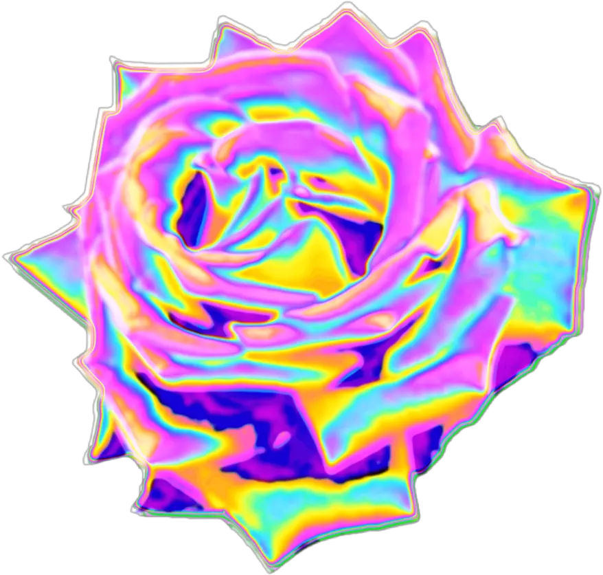  rose flower garden aesthetic color dream emoji Holographic Rose Gif