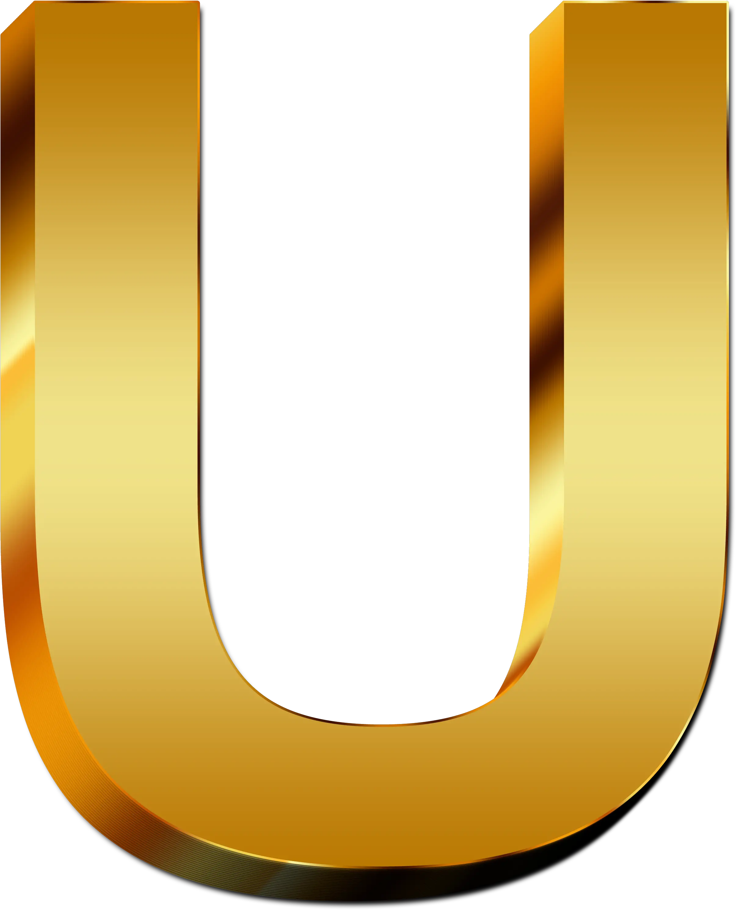  Gold Letter U Png