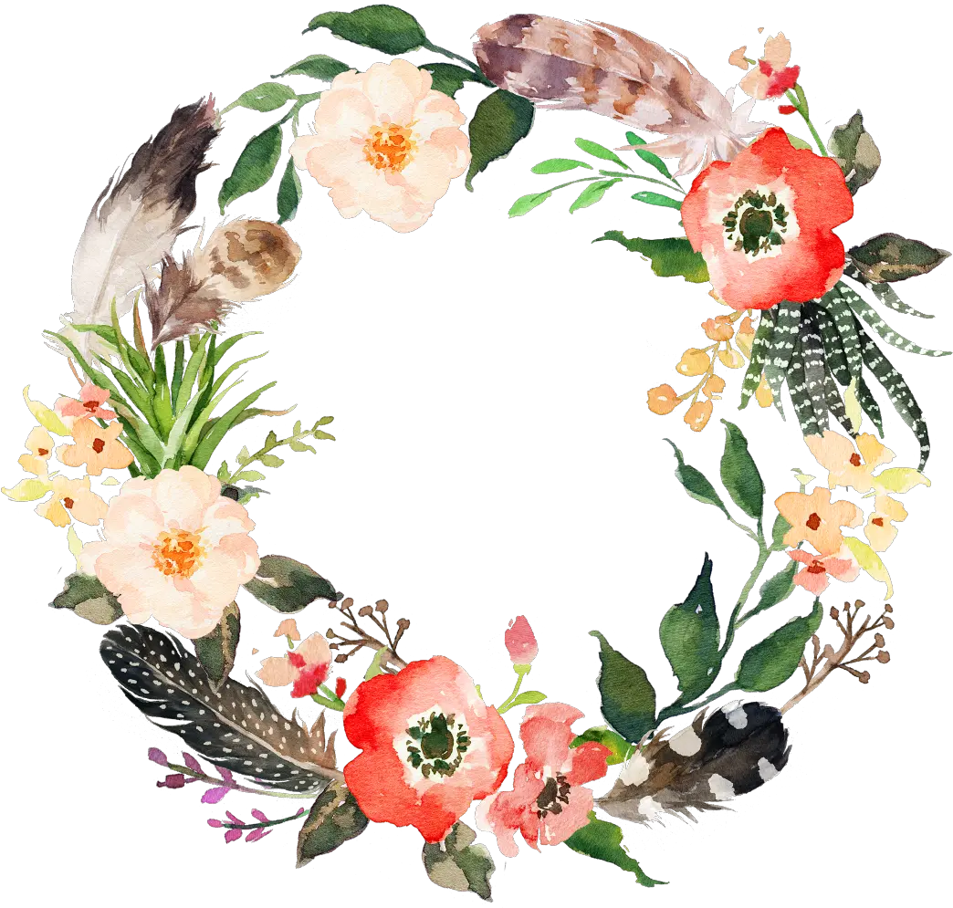  Boho Bohemian Feather Feathers Flower Flowers Freetoedi Flower Wreath Watercolor Png