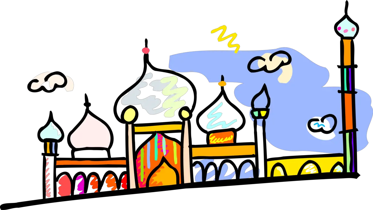  Vector Illustration Of Mosque Place Of Worship For Mosque Vector Cartoon Png