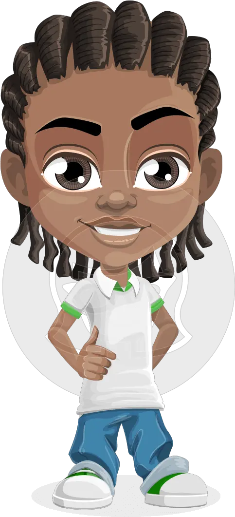  Cute African American Boy Cartoon Vector Character African American Cartoon Boy
