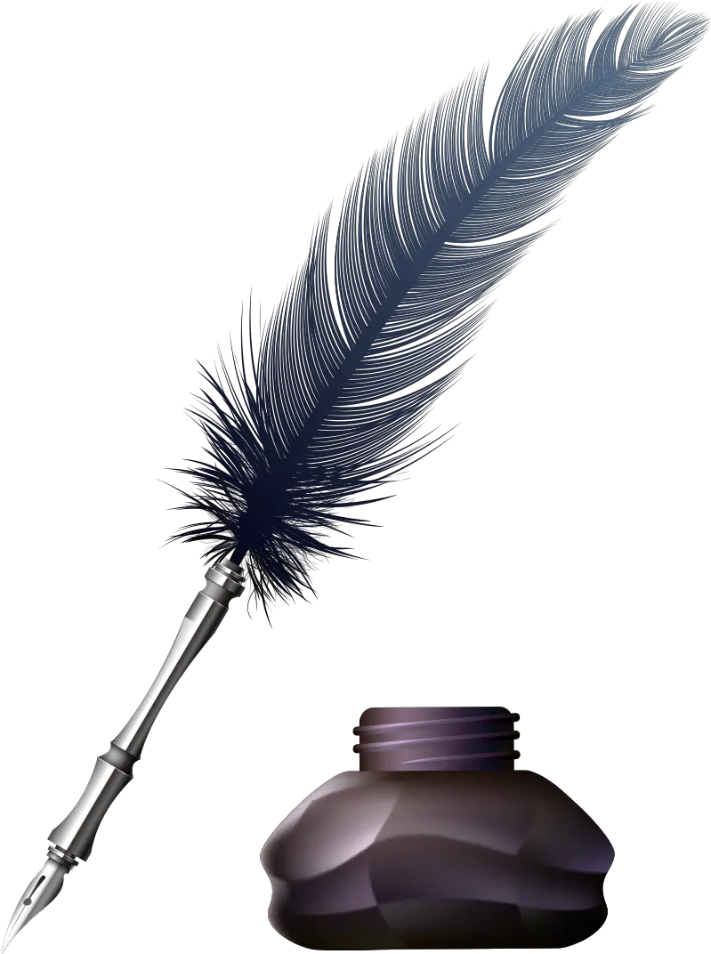  Transparent Inkwell Clipart Ink Feather Pen Png
