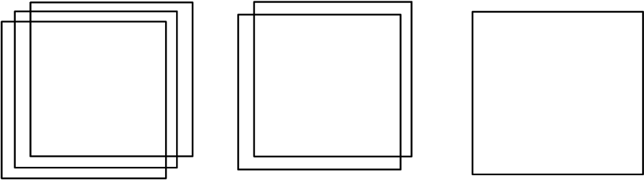  square black outlines frames